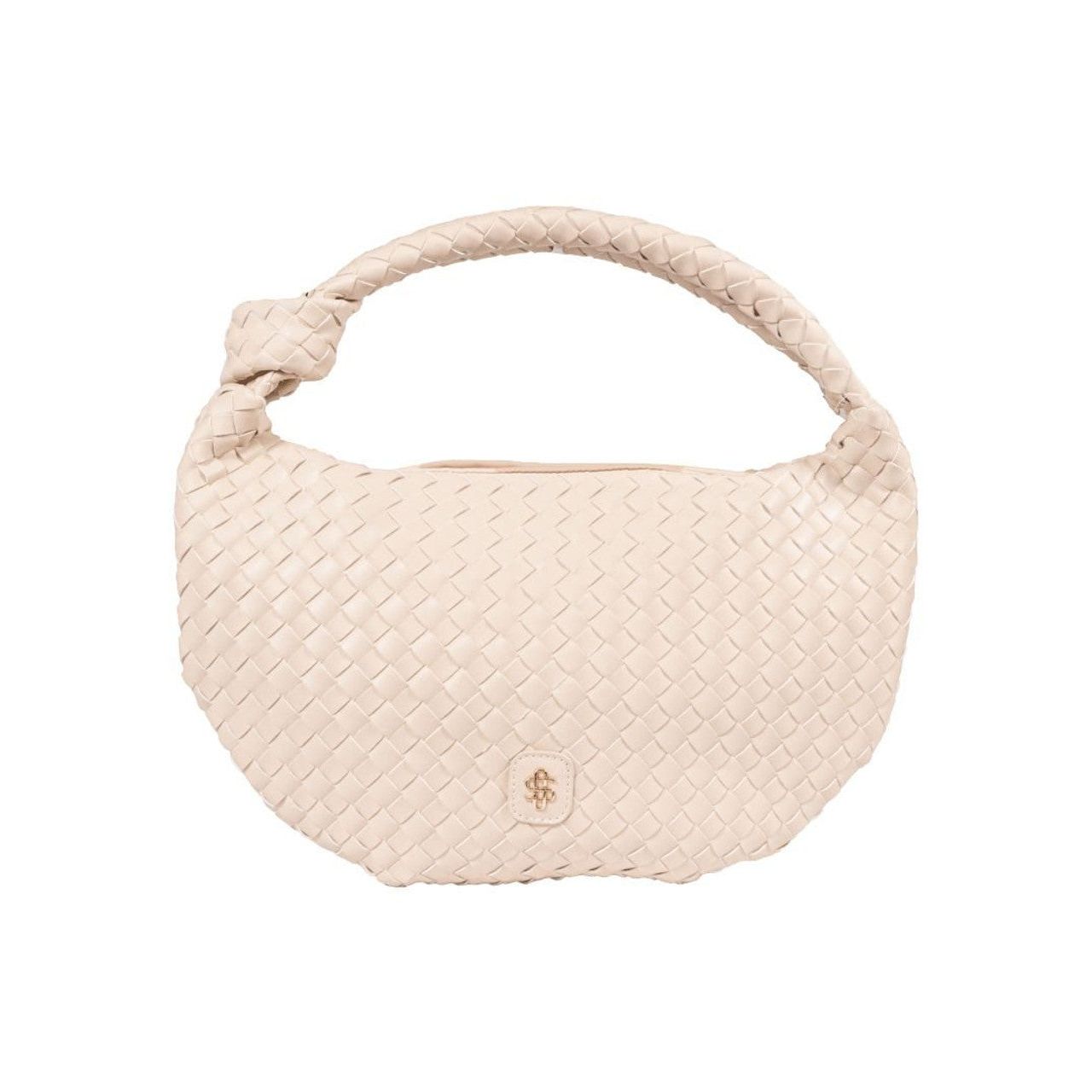Ivory Basketweave Purse - Knot Handle- Simply Southern