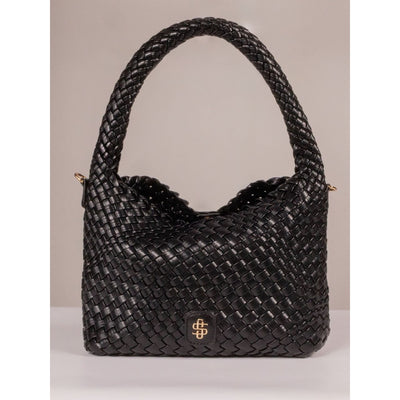 Black Basketweave Purse - Purse Handle with Detachable Crossbody Strap - Simply Southern