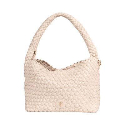 Ivory Basketweave Purse - Purse Handle with Detachable Crossbody Strap - Simply Southern