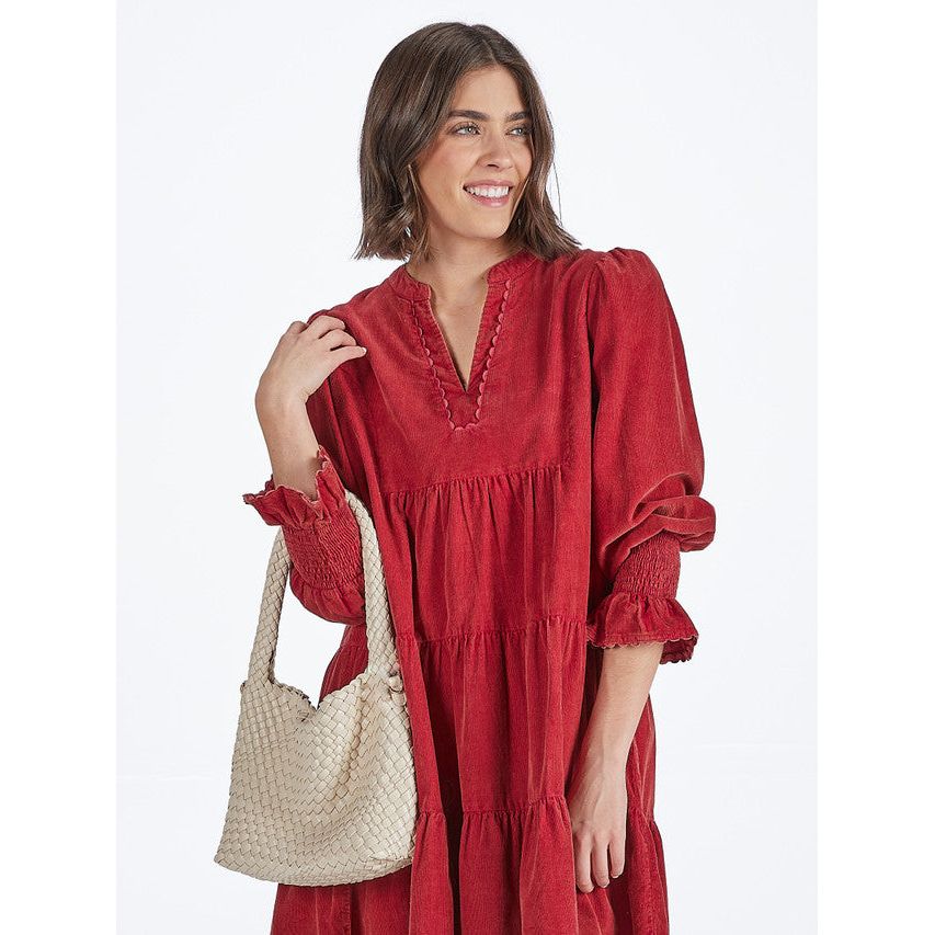 Ivory Basketweave Purse - Purse Handle with Detachable Crossbody Strap - Simply Southern