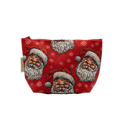 Simply Southern Santa Print Canvas Pouch Bag