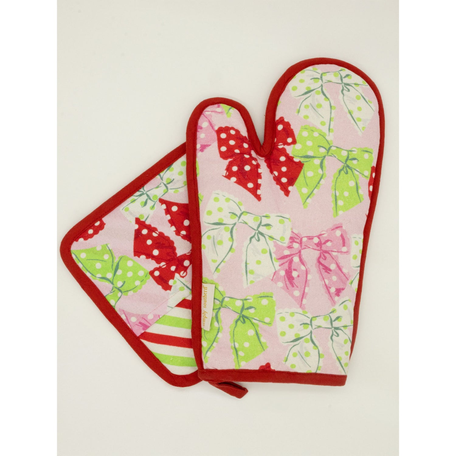 Simply Southern Christmas Dots Kitchen Mitt & Pot Holder Set