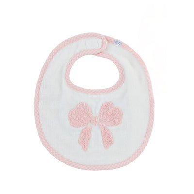Pink Boucle Terry Bib - Mud Pie