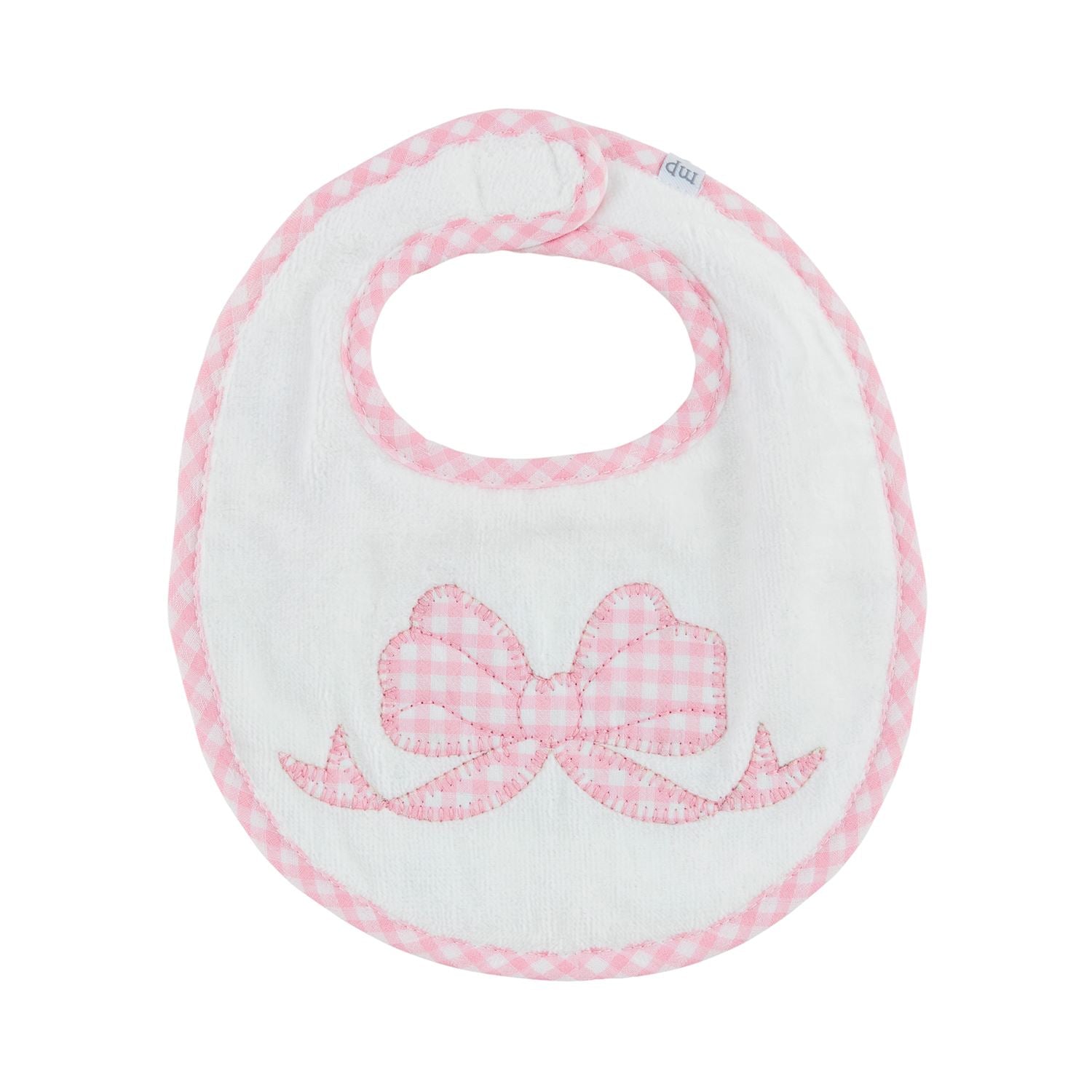 Pink Gingham Terry Bib - Mud Pie