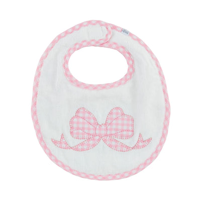 Pink Gingham Terry Bib - Mud Pie
