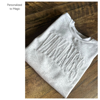 Tonal Embroidered Sweatshirt – “MAGIC” or “BASEBALL” Design (Adult & Youth)