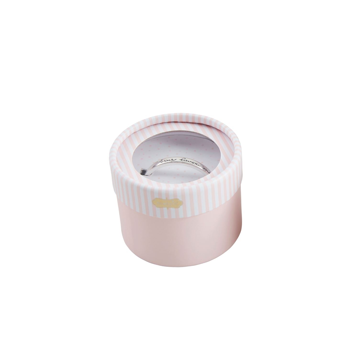 Silver Jesus Loves Me Cuff Bracelet - Mud Pie