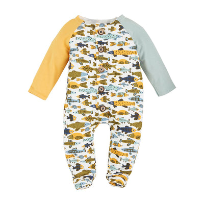 Fish Glow Raglan Sleeper - Mud Pie