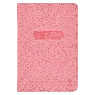Pink Faux Leather NLT New Testament Keepsake Bible for Girls