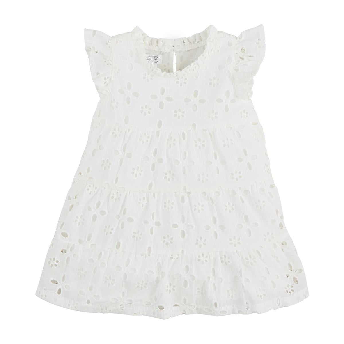 White Mini Lula Eyelet Dress - Mud Pie