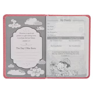 Pink Faux Leather NLT New Testament Keepsake Bible for Girls