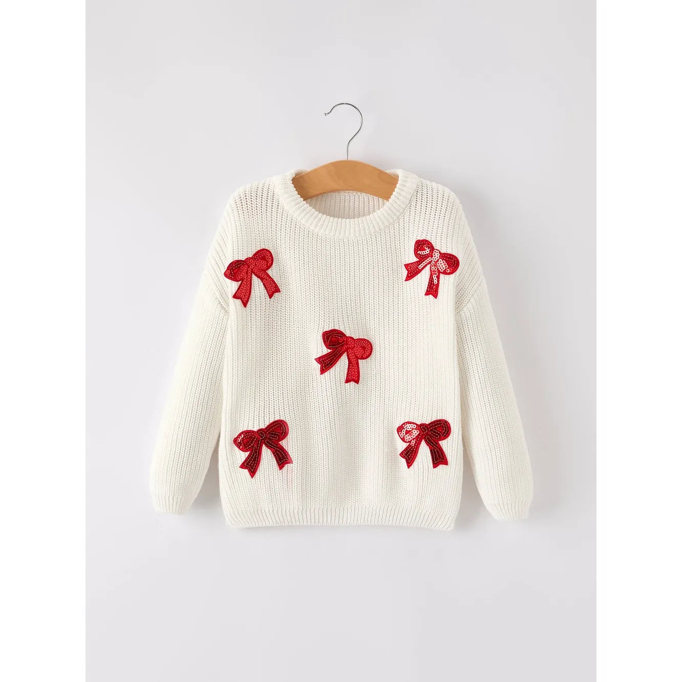 Bow Sequins Sweater - Kids