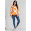 Game Day Ready: Orange & White Checkered Sweater