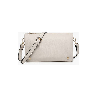 Phiona Studded Flapover Crossbody Off White - Monogrammable