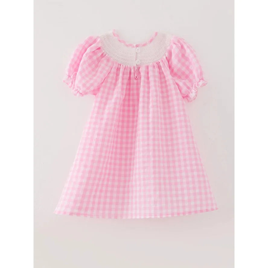 Farm Pink Smocking Embroidered Girls Dress