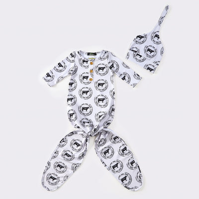 Good Stock Knotted Gown + Hat - Clover Cottage