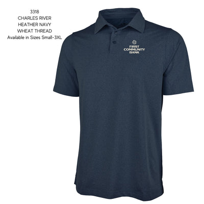 FCB Charles River Heather Navy Polo