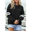 Black Varsity Striped Detail Drop Shoulder Oversized Sweatshirt