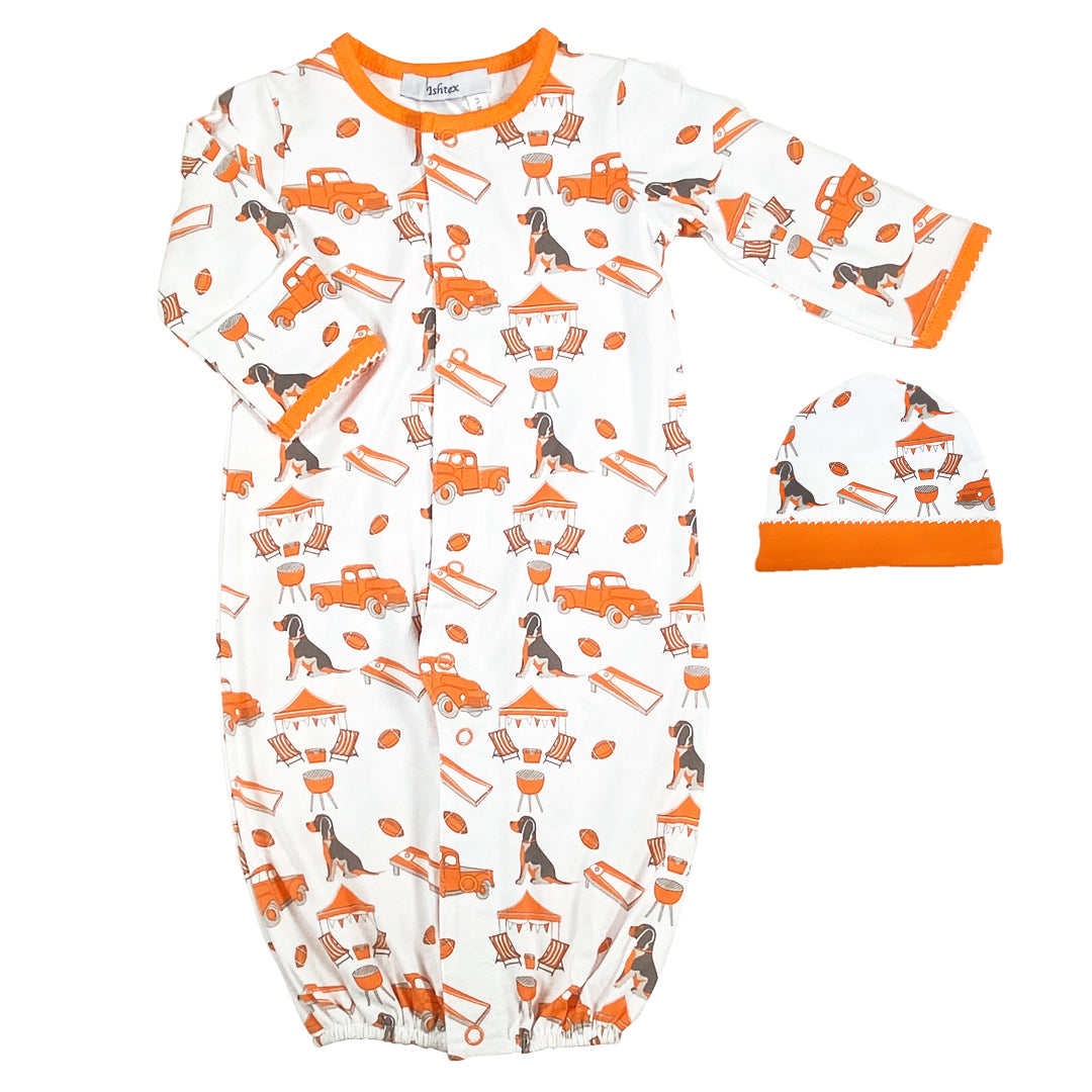 Newborn Hound Dog Baby Gown & Hat Set – Vols Pride from Day One - Ishtex