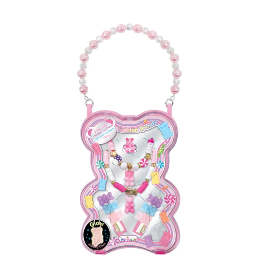 Mini Jewelry Carrying Case with Jewelry- Gummy Bear- Hot Focus