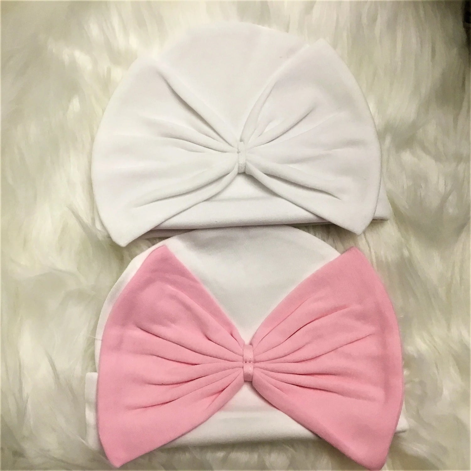 Newborn Big Bow Beanie Hat - Monogrammable