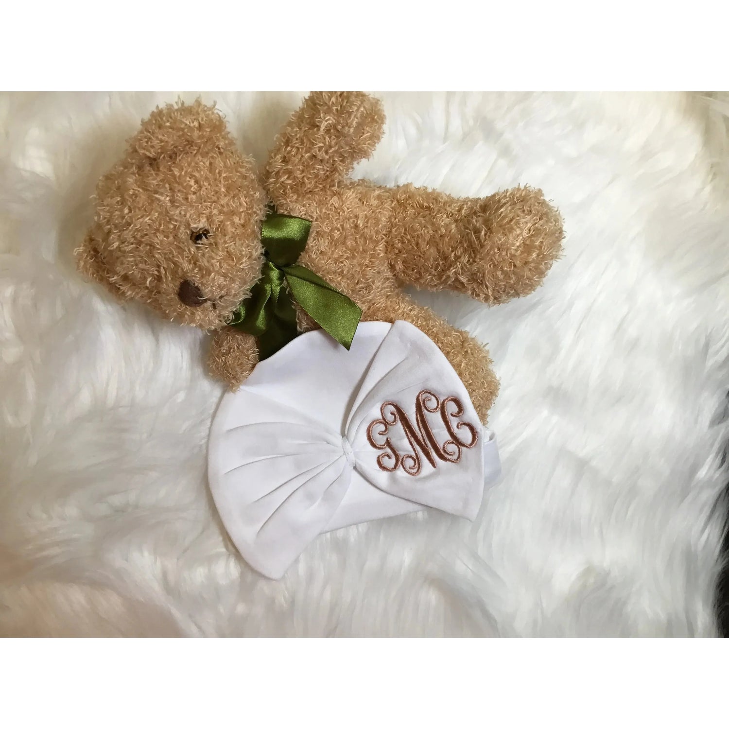 Newborn Big Bow Beanie Hat - Monogrammable