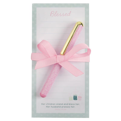Magnetic Notepad w/ Pen - Blessed