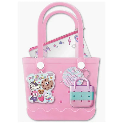 Mini Tote Bag with Charms, Critters - Hot Focus