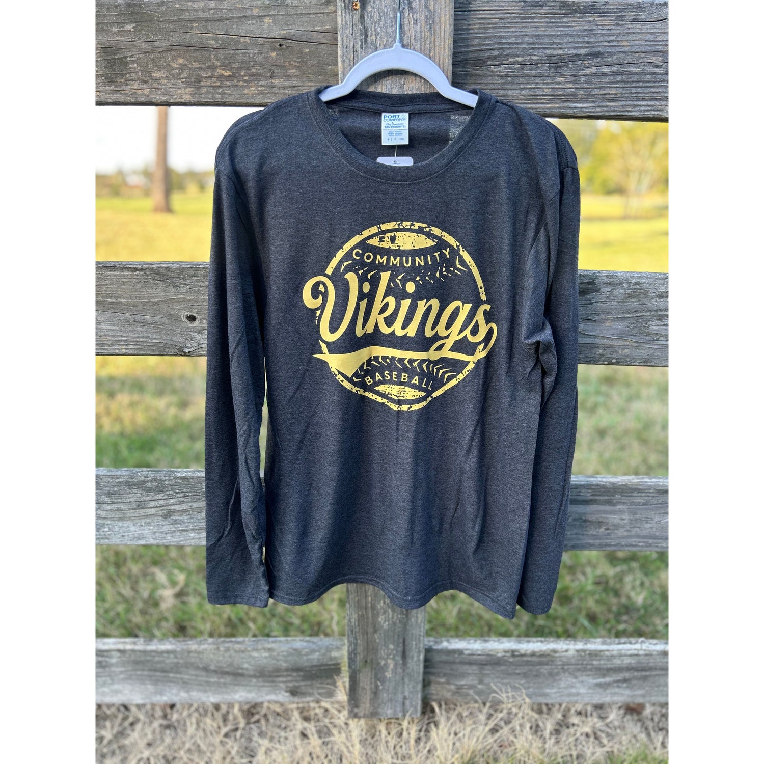 Dark Heather Gray Vintage Baseball Design