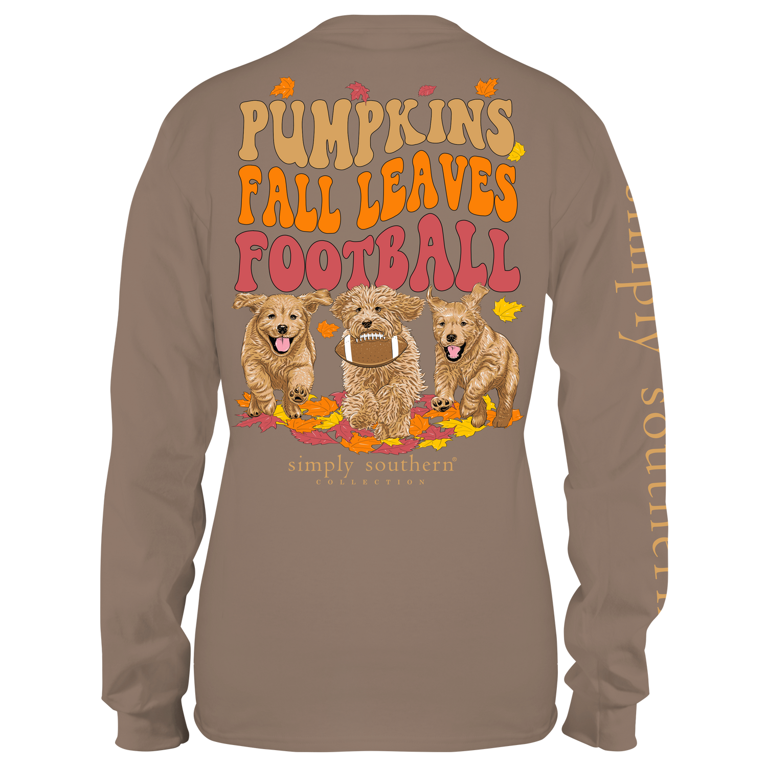 Simply Southern Youth LS Pumpkin Leaves Tee