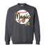 Distressed Magic Baseball Tee – Charcoal Gray