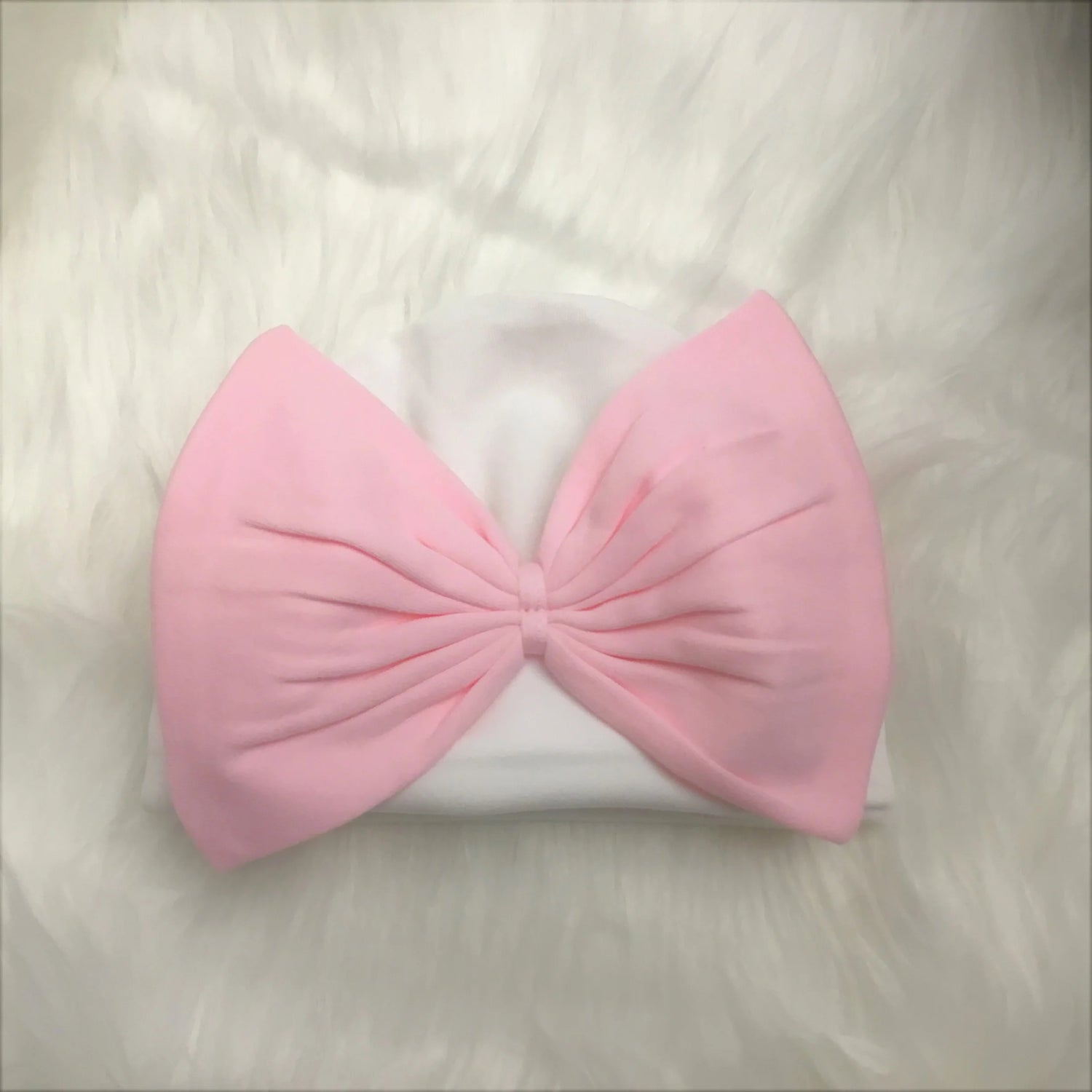 Newborn Big Bow Beanie Hat - Monogrammable
