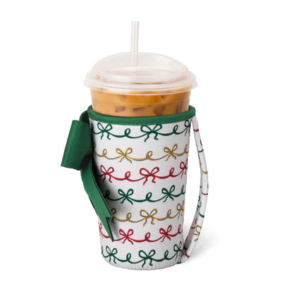 Christmas Bows Iced Cup Coolie- Swig Life Medium