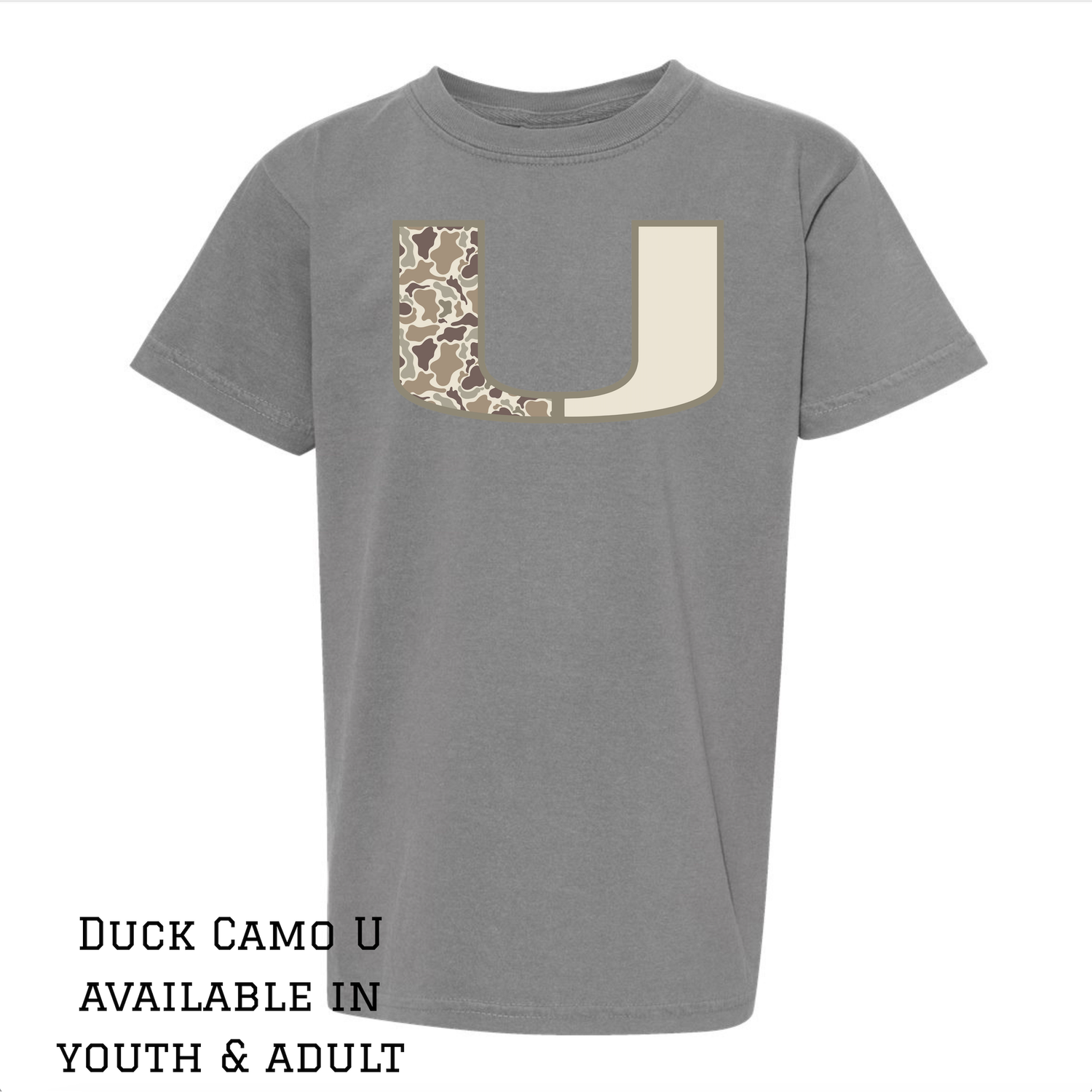 Duck Camo U Comfort Color Tshirt- Community Vikings- Grey