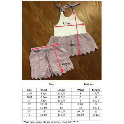 Girls Seersucker Scalloped Top with Shorts - Monogrammable