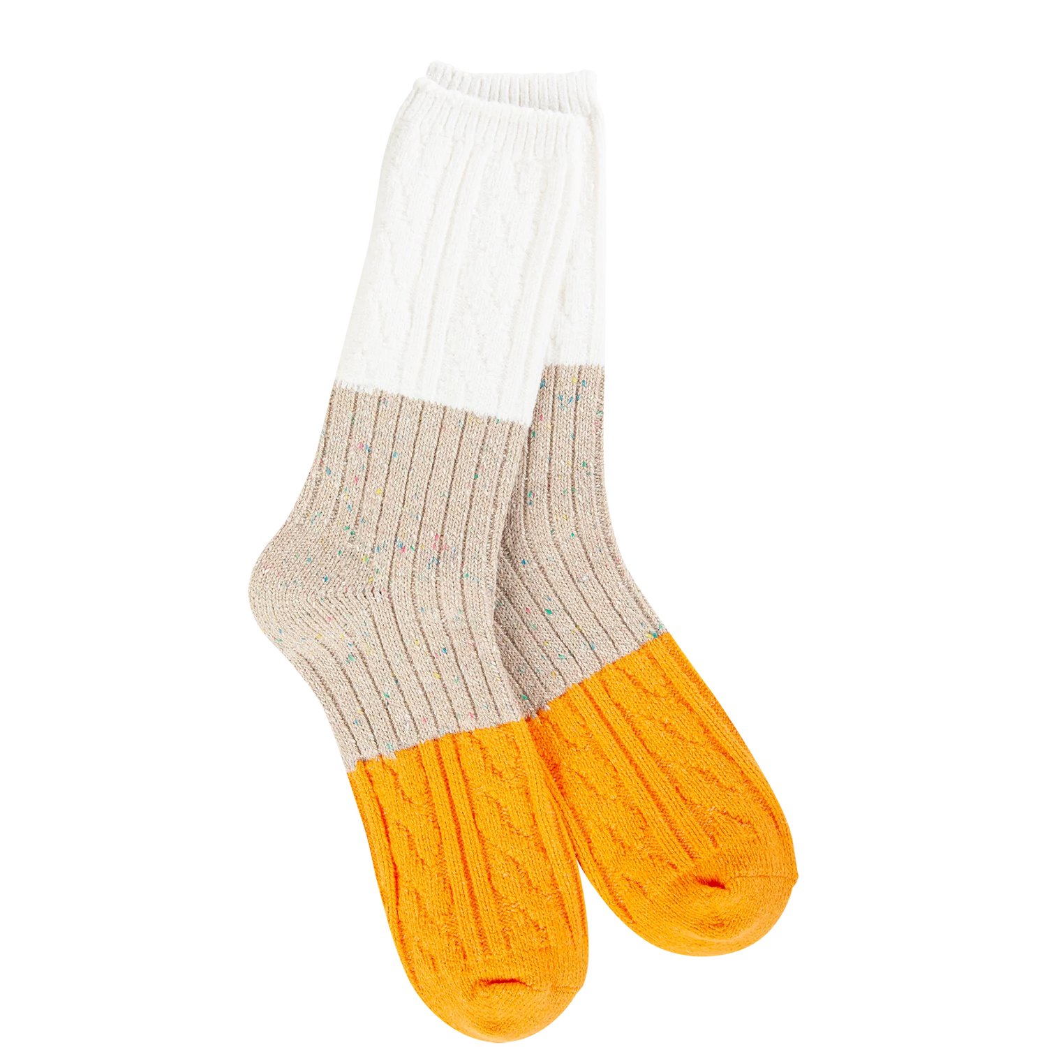Weekend Confetti Cable Crew - World's Softest Socks for Women