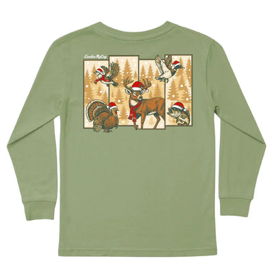 Christmas Hunting Grid Long-Sleeve Tee- Cardin McCoy