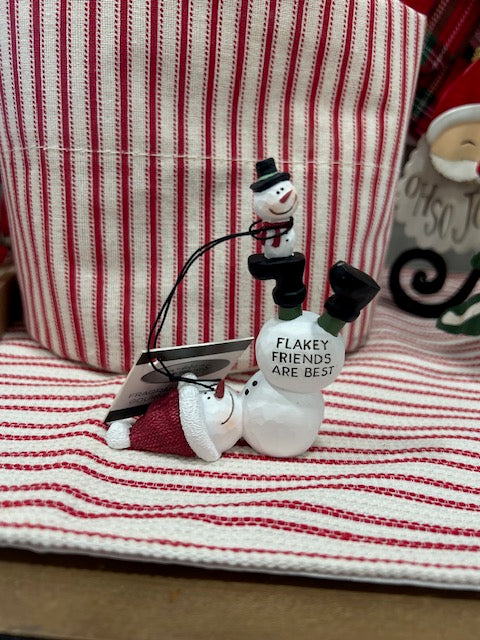 Flakey Friends Are Best Snowman Figurine - Crossroads
