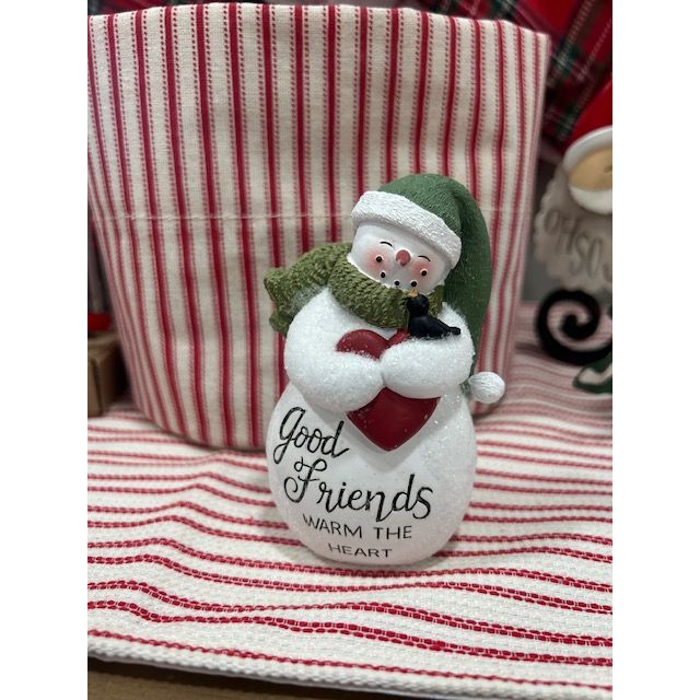 Good Friends Warm the Heart Snowman Figurine - Crossroads