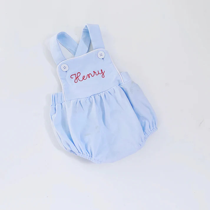 Knit Sunsuit - Baby Blue - Monogrammable