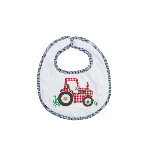 Red Tractor Terry Bib - Mud Pie