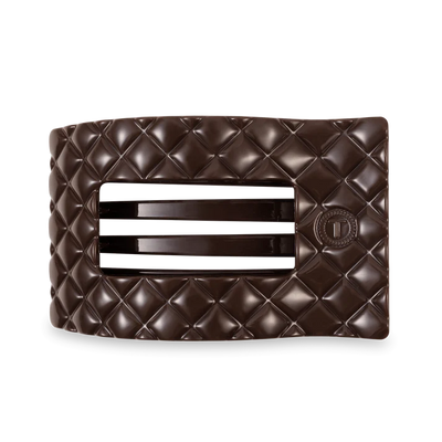 Truly Taupe Quilted Flat Rectangle Hair Clip - Teleties