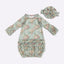 Aqua Antique Baby Gown + Bow - Clover Cottage