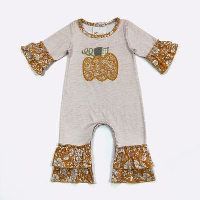 Waverly Pumpkin Baby Romper - Clover Cottage