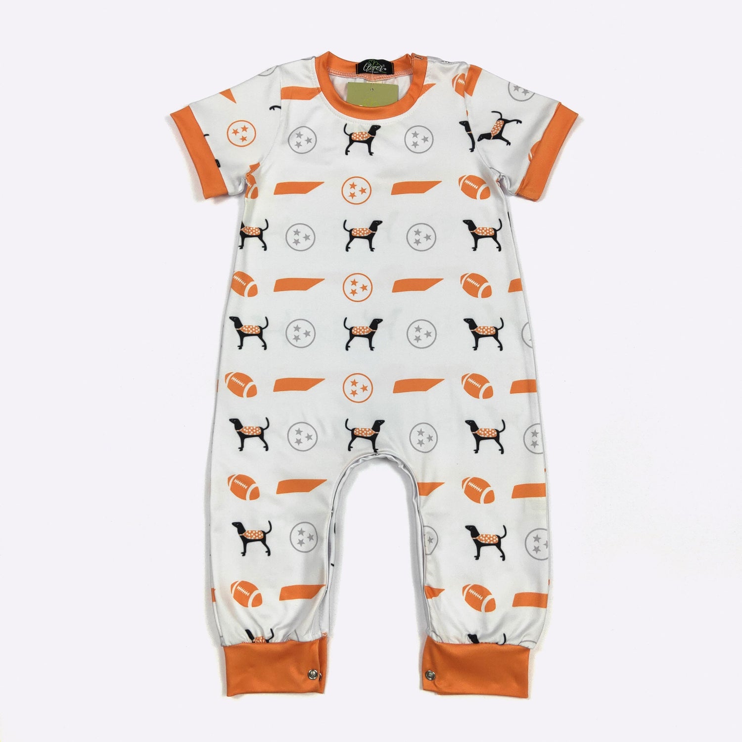 Tennessee SS Boy Baby Romper - Clover Cottage