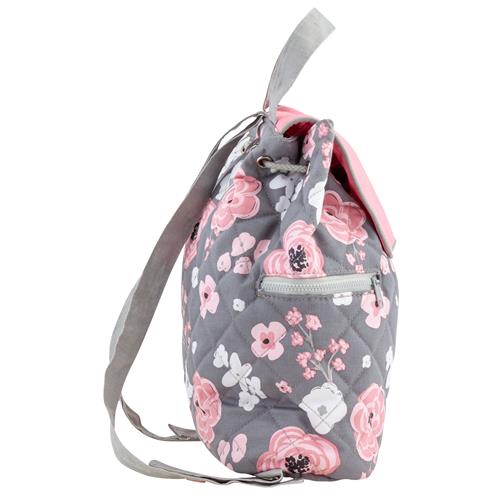 Charcoal Flower Quilted Backpack