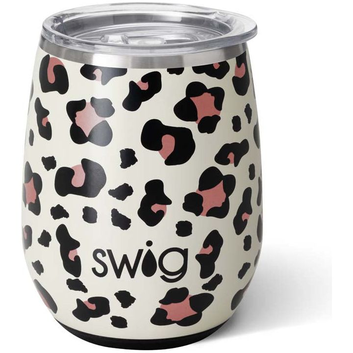 Luxy Leopard Stemless Wine Cup (140z) - Swig Life