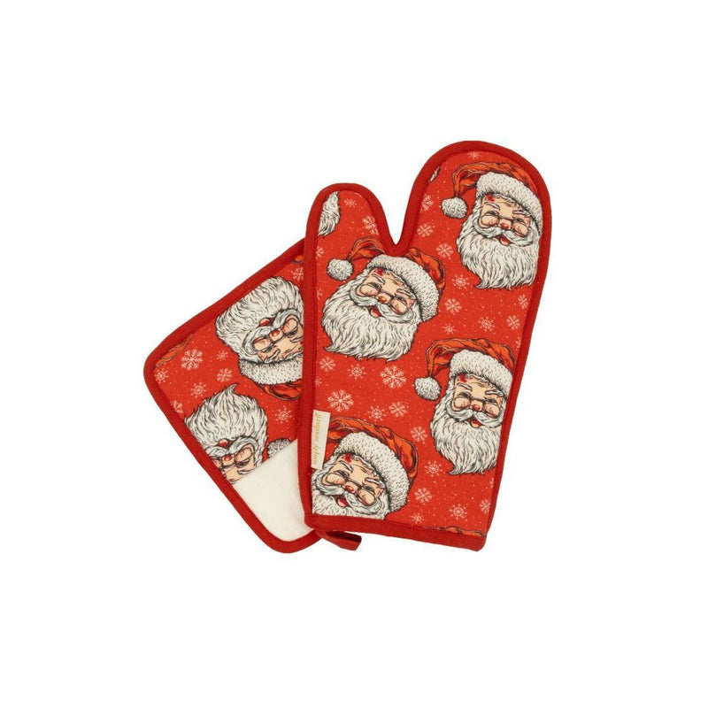 Simply Southern Red Santa Kitchen Mitt & Pot Holder Set