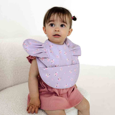 Lilac Bloom Frill Snuggle Bib - Snuggle Hunny