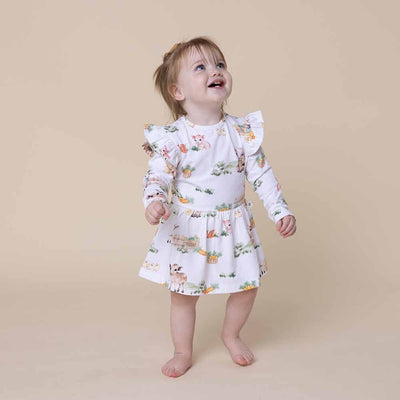 Farm Long Sleeve Organic Dress - Snuggle Hunny